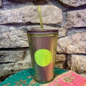 STARBUCKS KITCHEN Green Apple Cold Cup w Straw 16 oz 473 mL NWT Starbucks Cup